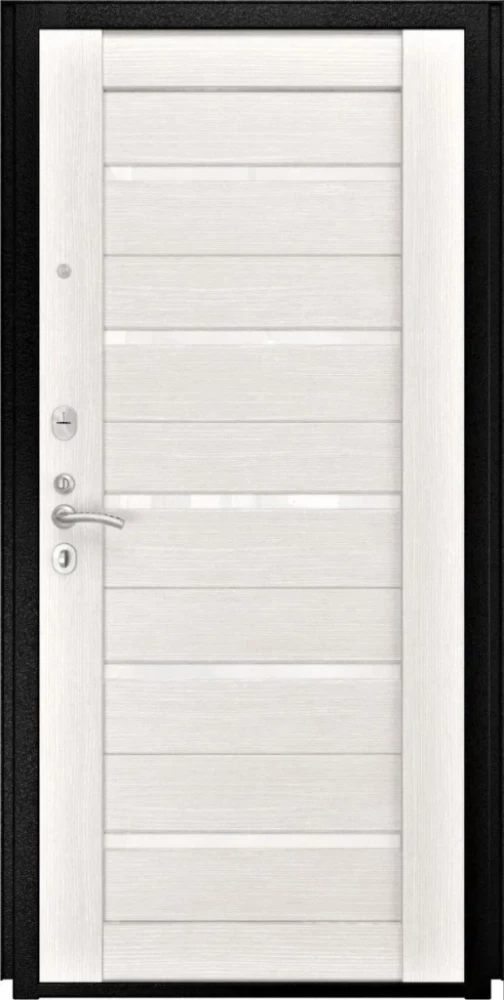 Входная дверь ДвериПРО Аура СБ-1 (лак. белое, 16мм, беленый дуб) DPRO197033 внутренняя сторона