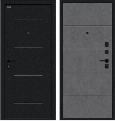 Дверь Браво Граффити-1 Инсайд/SBlack Букле черное/Slate Art