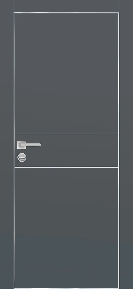 Фото Межкомнатная дверь PX-15  AL кромка с 4-х ст. Графит матовый