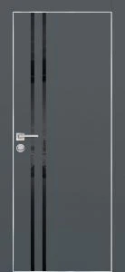Межкомнатная дверь PX-11  AL кромка с 4-х ст. Графит матовый