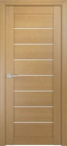 Межкомнатная дверь ЛУ-7 орех (стекло сатинат, 900x2000)